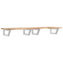 vidaXL acél és tömör akácfa falra szerelhető mosdópolc