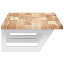 vidaXL acél és tömör akácfa falra szerelhető mosdópolc