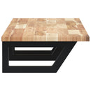 vidaXL acél és tömör akácfa falra szerelhető mosdópolc