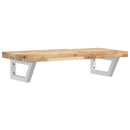 vidaXL acél és tömör akácfa falra szerelhető mosdópolc