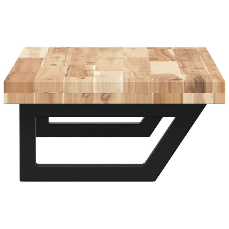 vidaXL acél és tömör akácfa falra szerelhető mosdópolc