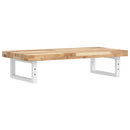 vidaXL acél és tömör akácfa falra szerelhető mosdópolc