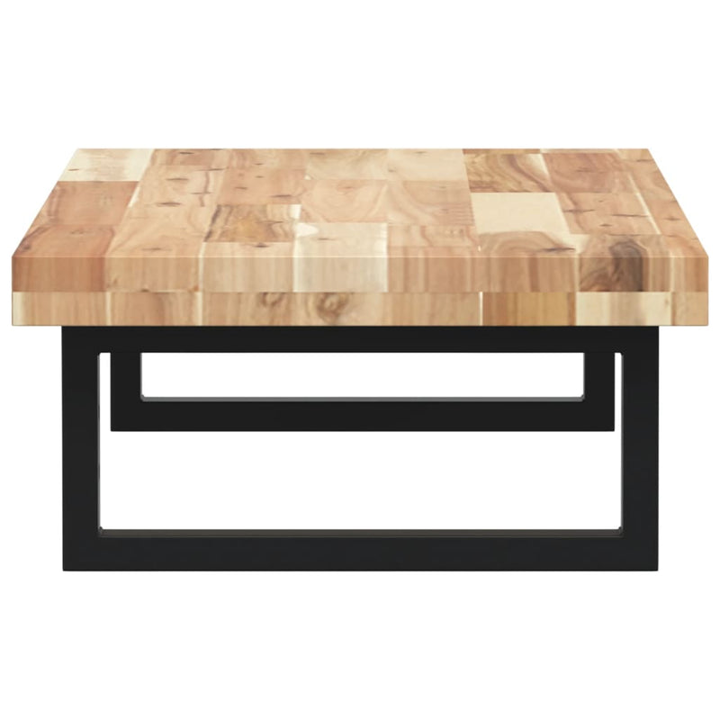 vidaXL acél és tömör akácfa falra szerelhető mosdópolc