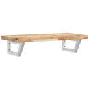 vidaXL acél és tömör akácfa falra szerelhető mosdópolc