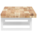 vidaXL acél és tömör akácfa falra szerelhető mosdópolc