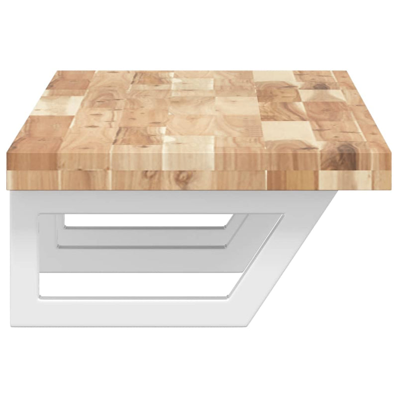 vidaXL acél és tömör akácfa falra szerelhető mosdópolc