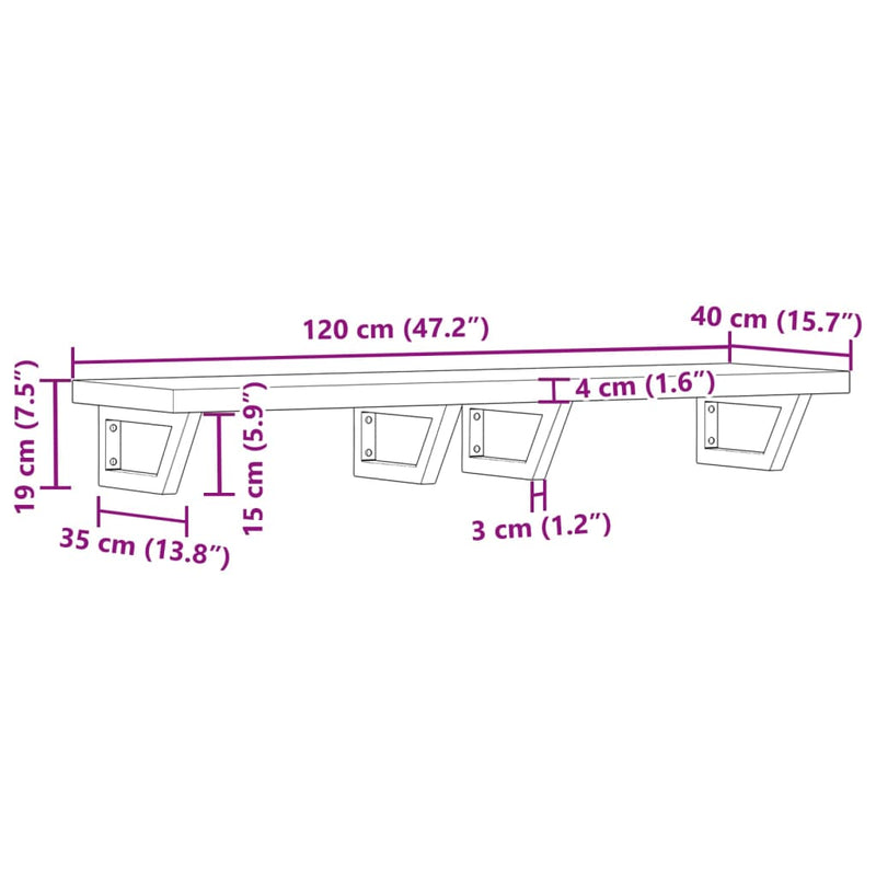 vidaXL acél és tömör akácfa falra szerelhető mosdópolc