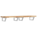 vidaXL acél és tömör akácfa falra szerelhető mosdópolc