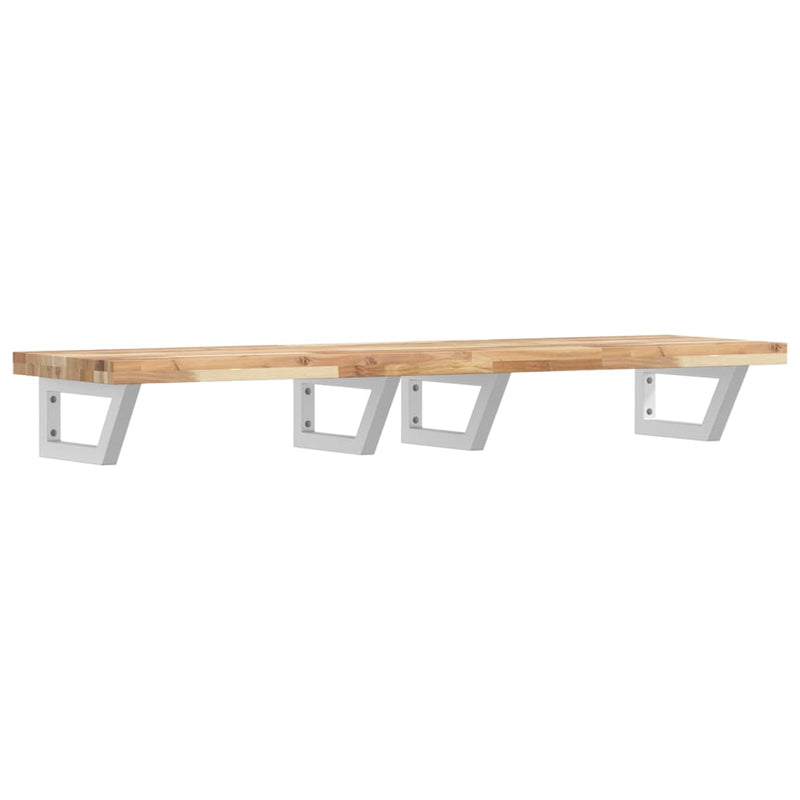 vidaXL acél és tömör akácfa falra szerelhető mosdópolc