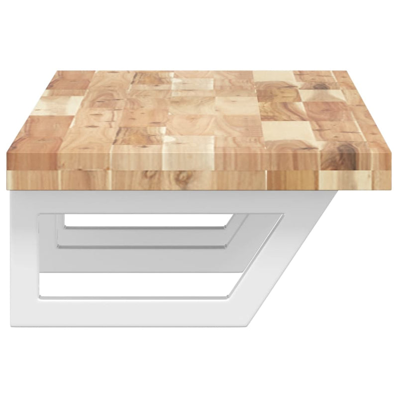 vidaXL acél és tömör akácfa falra szerelhető mosdópolc