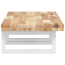 vidaXL acél és tömör akácfa falra szerelhető mosdópolc