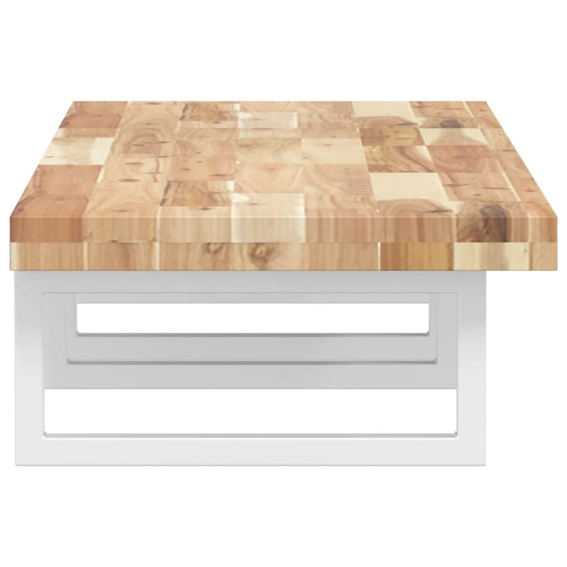 vidaXL acél és tömör akácfa falra szerelhető mosdópolc