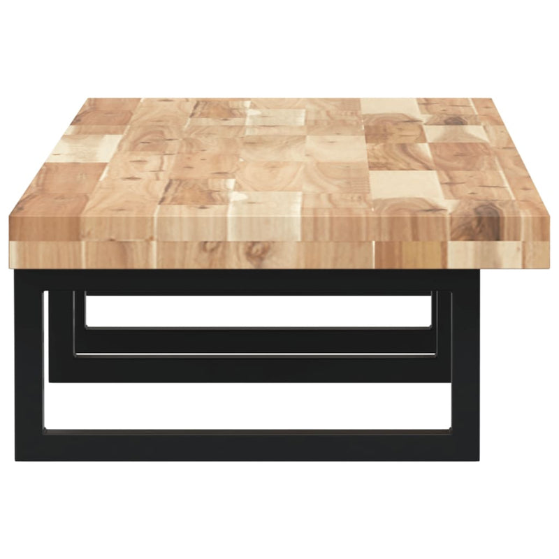 vidaXL acél és tömör akácfa falra szerelhető mosdópolc