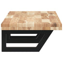 vidaXL acél és tömör akácfa falra szerelhető mosdópolc