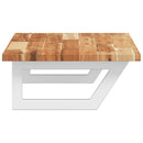 vidaXL acél és tömör akácfa falra szerelhető mosdópolc