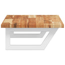 vidaXL acél és tömör akácfa falra szerelhető mosdópolc