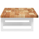 vidaXL acél és tömör akácfa falra szerelhető mosdópolc