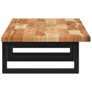 vidaXL acél és tömör akácfa falra szerelhető mosdópolc