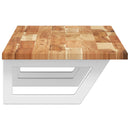 vidaXL acél és tömör akácfa falra szerelhető mosdópolc