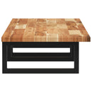 vidaXL acél és tömör akácfa falra szerelhető mosdópolc