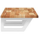 vidaXL acél és tömör akácfa falra szerelhető mosdópolc