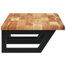 vidaXL acél és tömör akácfa falra szerelhető mosdópolc