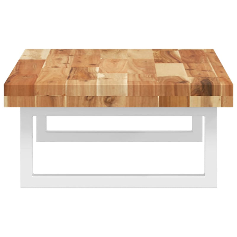 vidaXL acél és tömör akácfa falra szerelhető mosdópolc