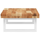 vidaXL acél és tömör akácfa falra szerelhető mosdópolc