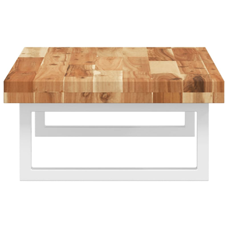 vidaXL acél és tömör akácfa falra szerelhető mosdópolc