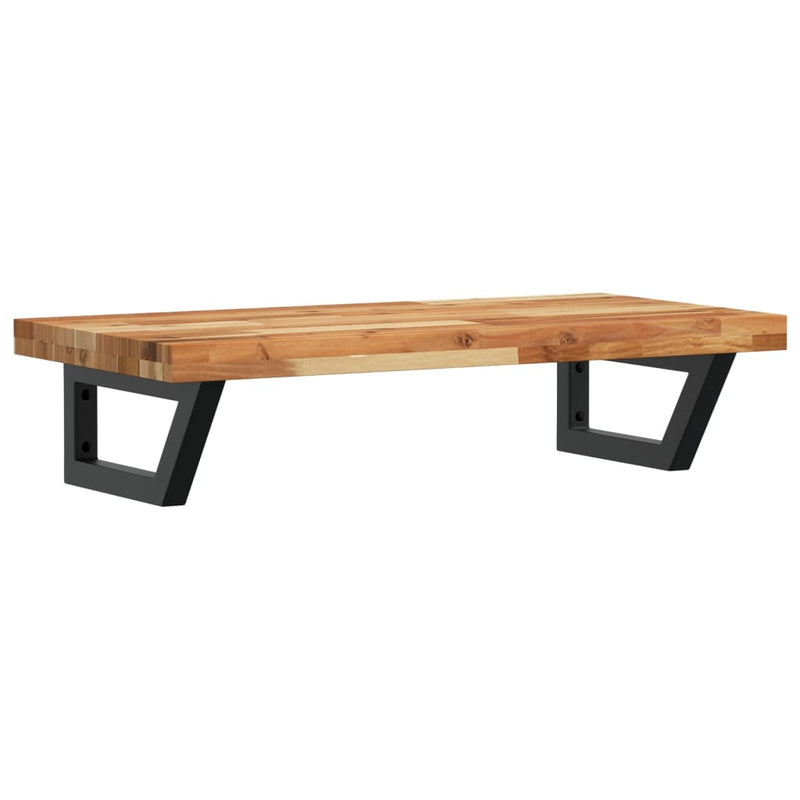 vidaXL acél és tömör akácfa falra szerelhető mosdópolc