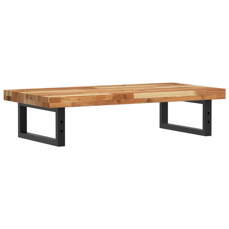 vidaXL acél és tömör akácfa falra szerelhető mosdópolc