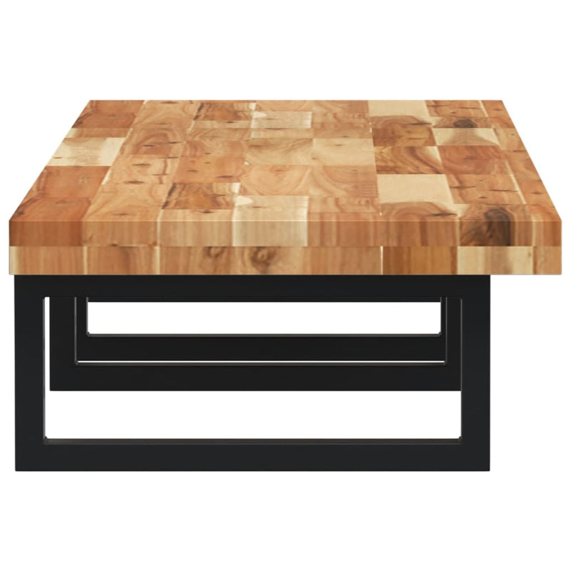 vidaXL acél és tömör akácfa falra szerelhető mosdópolc