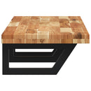 vidaXL acél és tömör akácfa falra szerelhető mosdópolc