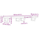 vidaXL acél és tömör akácfa falra szerelhető mosdópolc