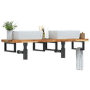 vidaXL acél és tömör akácfa falra szerelhető mosdópolc