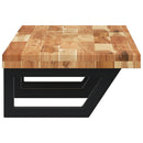 vidaXL acél és tömör akácfa falra szerelhető mosdópolc