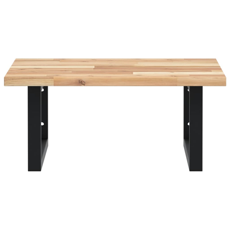 vidaXL acél és tömör akácfa falra szerelhető mosdópolc