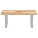 vidaXL acél és tömör akácfa falra szerelhető mosdópolc