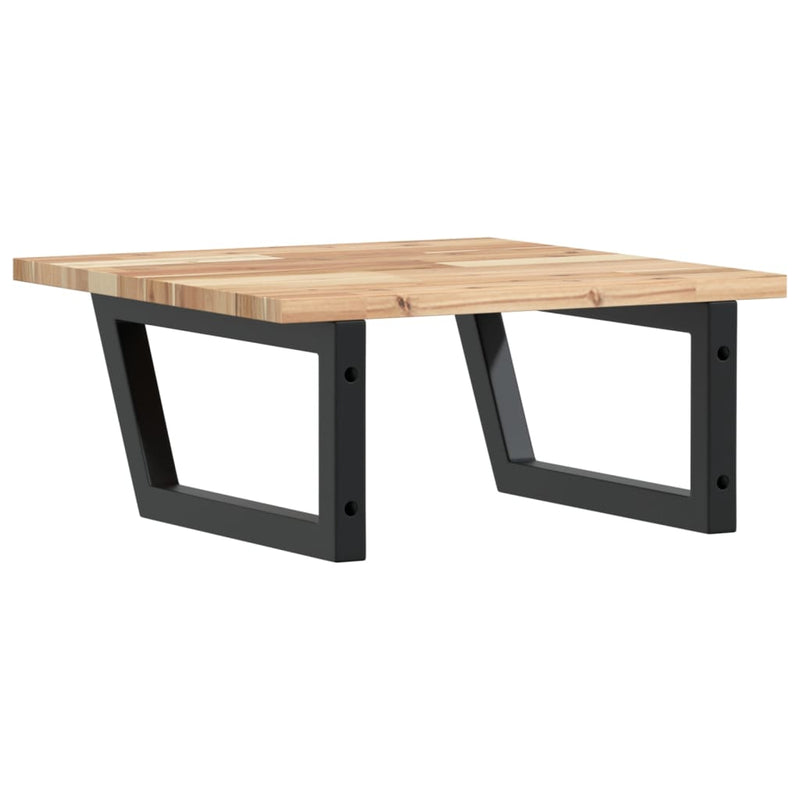 vidaXL acél és tömör akácfa falra szerelhető mosdópolc