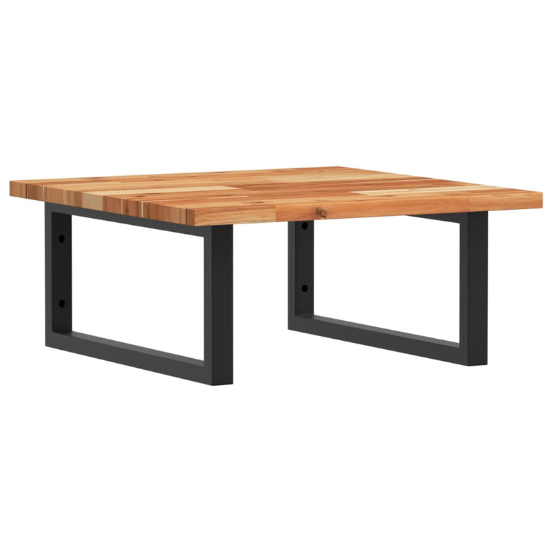 vidaXL acél és tömör akácfa falra szerelhető mosdópolc