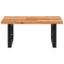 vidaXL acél és tömör akácfa falra szerelhető mosdópolc