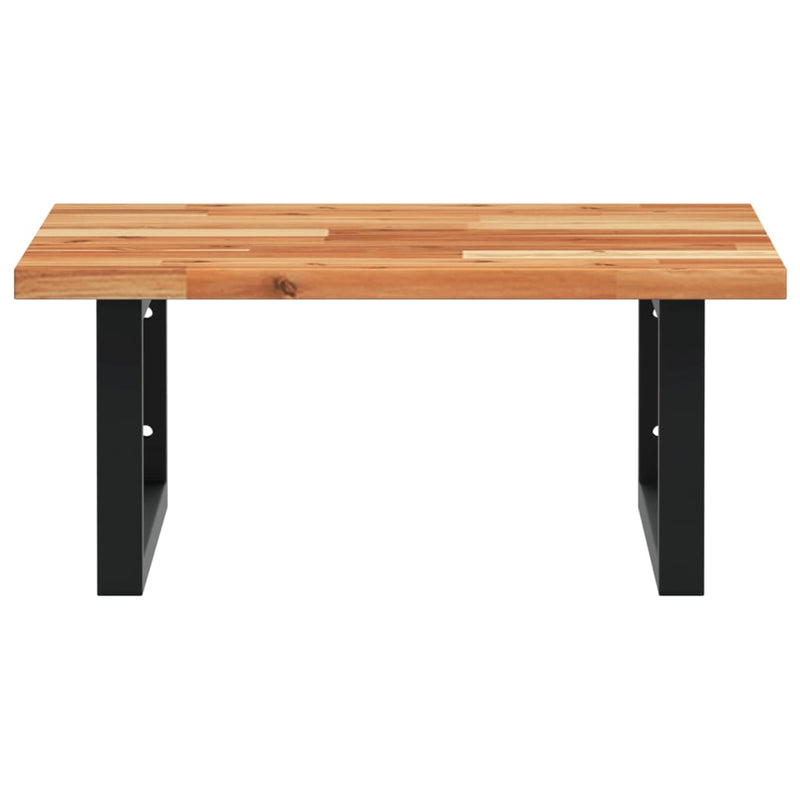 vidaXL acél és tömör akácfa falra szerelhető mosdópolc