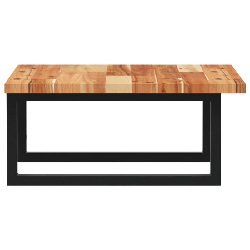 vidaXL acél és tömör akácfa falra szerelhető mosdópolc