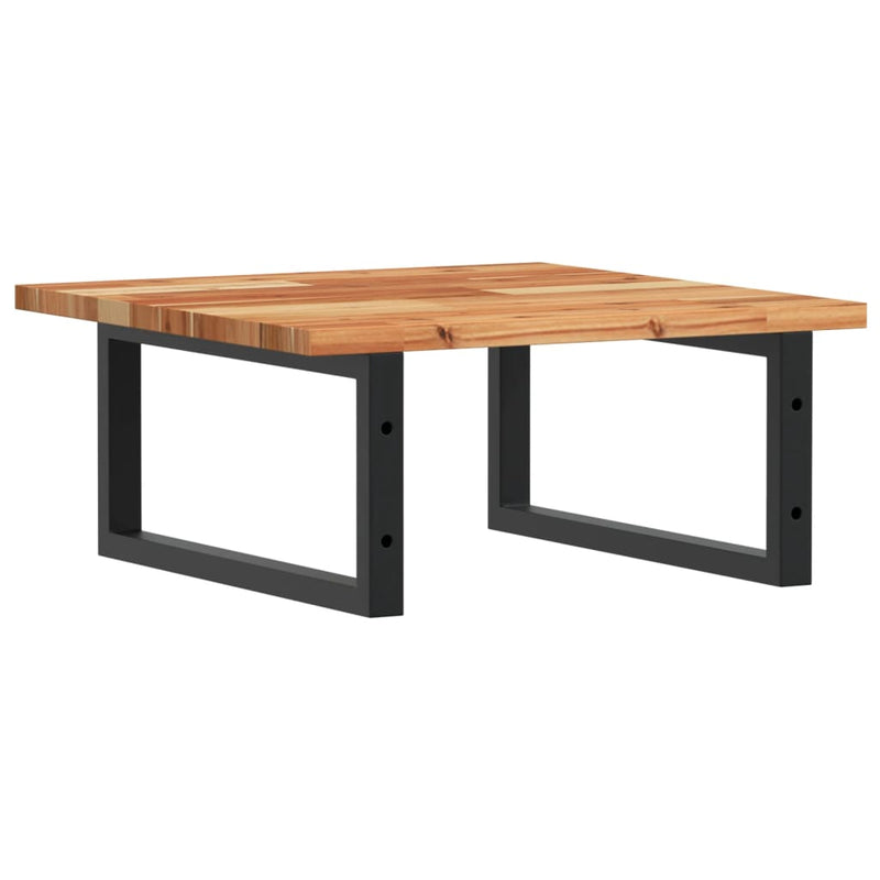 vidaXL acél és tömör akácfa falra szerelhető mosdópolc