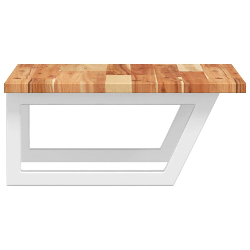 vidaXL acél és tömör akácfa falra szerelhető mosdópolc