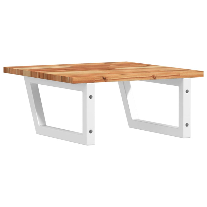 vidaXL acél és tömör akácfa falra szerelhető mosdópolc