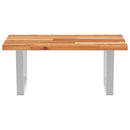 vidaXL acél és tömör akácfa falra szerelhető mosdópolc