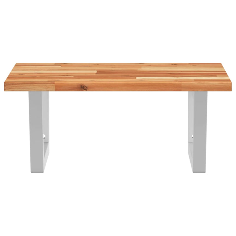 vidaXL acél és tömör akácfa falra szerelhető mosdópolc