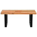 vidaXL acél és tömör akácfa falra szerelhető mosdópolc