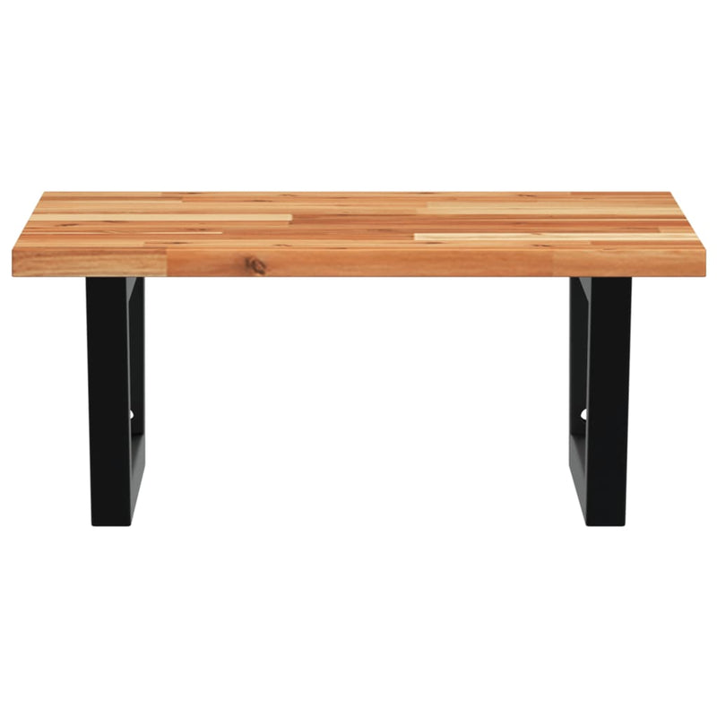 vidaXL acél és tömör akácfa falra szerelhető mosdópolc